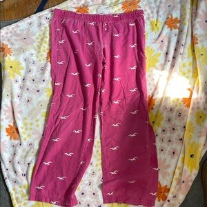 Hollister Pink Kids Bottoms with White Seagull Pattern